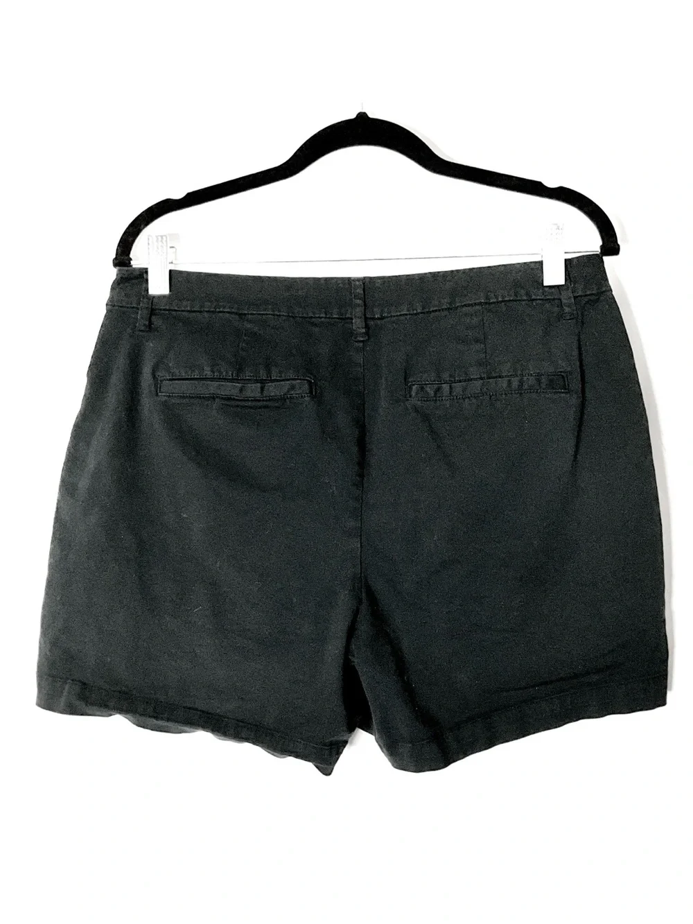 a new day Black Flat Front Casual Shorts Cotton